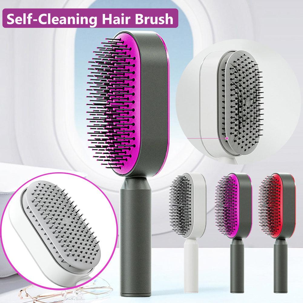 Self Cleaning Hair Brush For Women One - key Cleaning Hair Loss Airbag Massage Scalp Comb Anti - Static Hairbrush - MANDOTOS