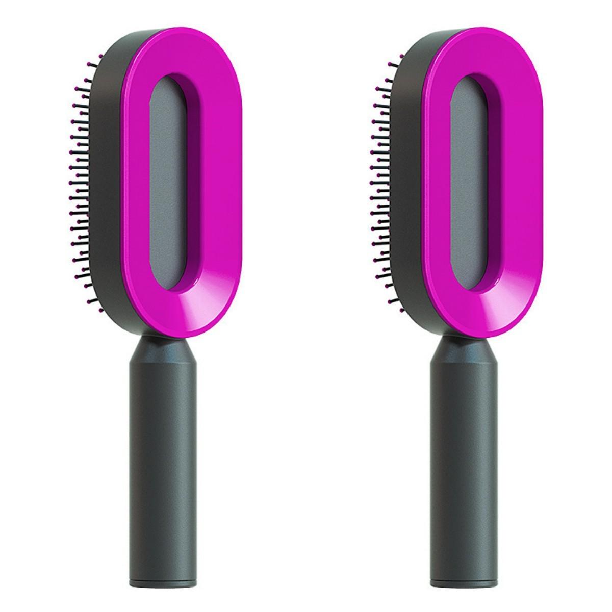 Self Cleaning Hair Brush For Women One - key Cleaning Hair Loss Airbag Massage Scalp Comb Anti - Static Hairbrush - MANDOTOS
