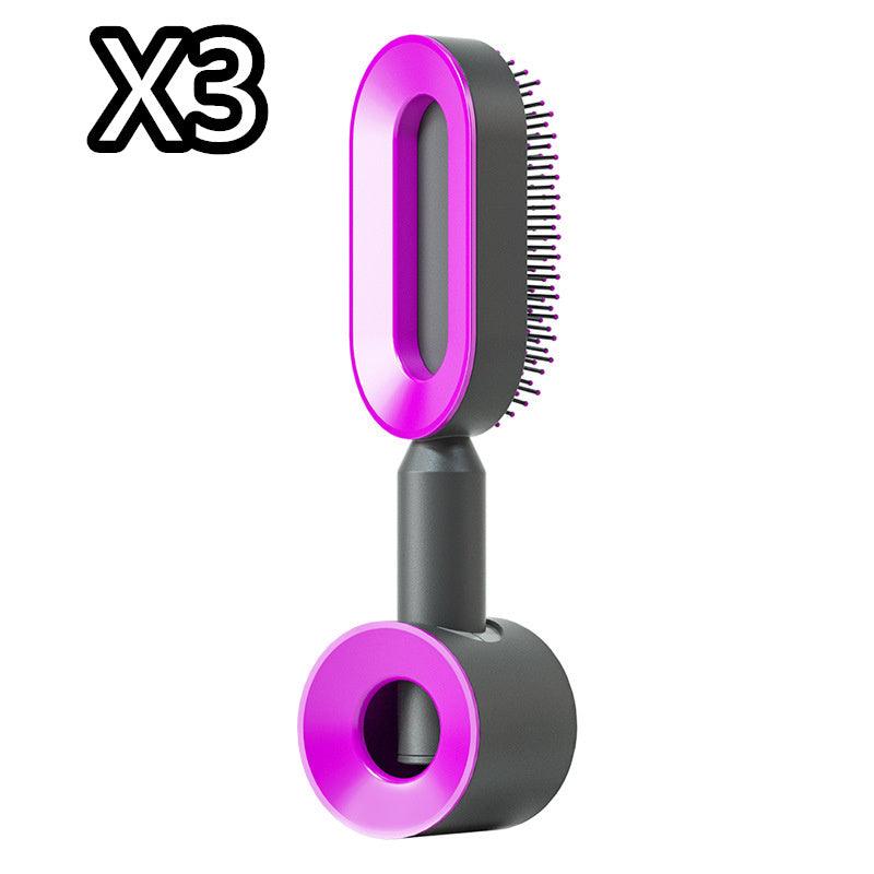 Self Cleaning Hair Brush For Women One - key Cleaning Hair Loss Airbag Massage Scalp Comb Anti - Static Hairbrush - MANDOTOS