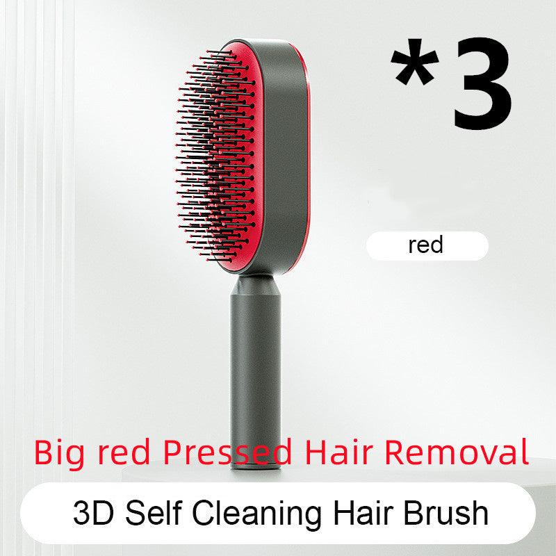Self Cleaning Hair Brush For Women One - key Cleaning Hair Loss Airbag Massage Scalp Comb Anti - Static Hairbrush - MANDOTOS
