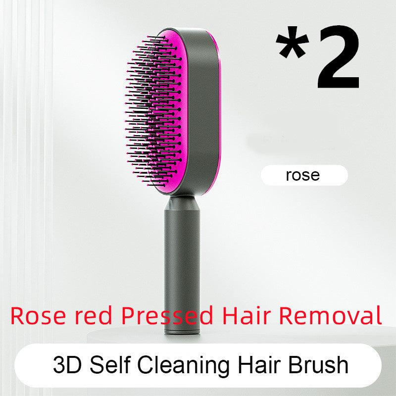 Self Cleaning Hair Brush For Women One - key Cleaning Hair Loss Airbag Massage Scalp Comb Anti - Static Hairbrush - MANDOTOS