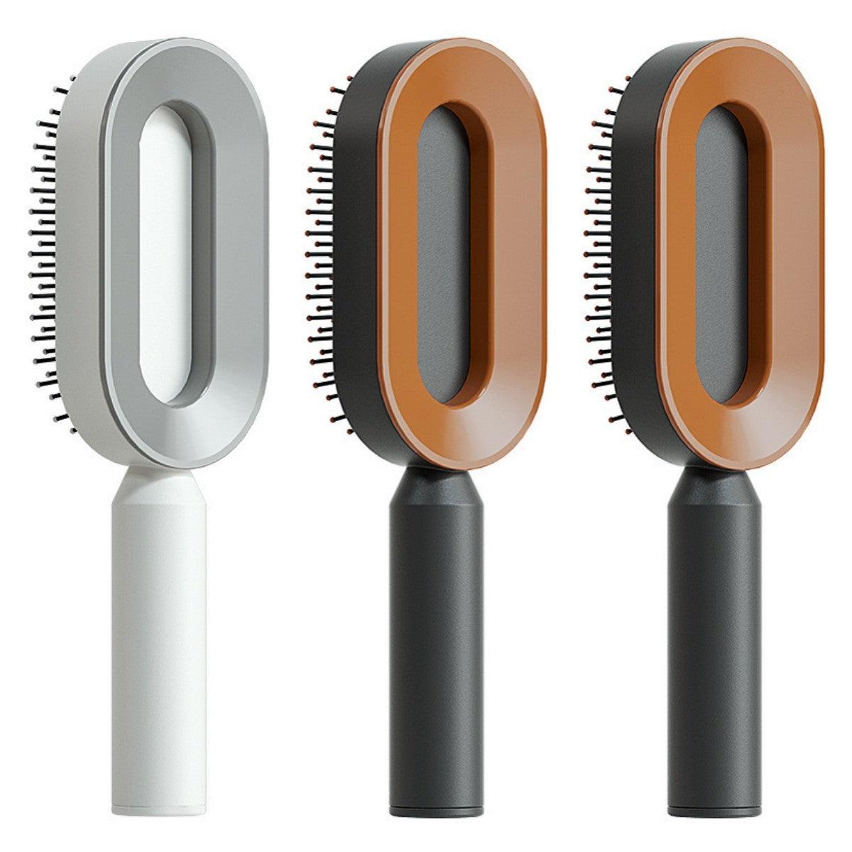Self Cleaning Hair Brush For Women One - key Cleaning Hair Loss Airbag Massage Scalp Comb Anti - Static Hairbrush - MANDOTOS