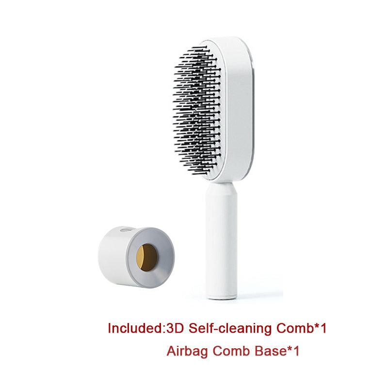 Self Cleaning Hair Brush For Women One - key Cleaning Hair Loss Airbag Massage Scalp Comb Anti - Static Hairbrush - MANDOTOS