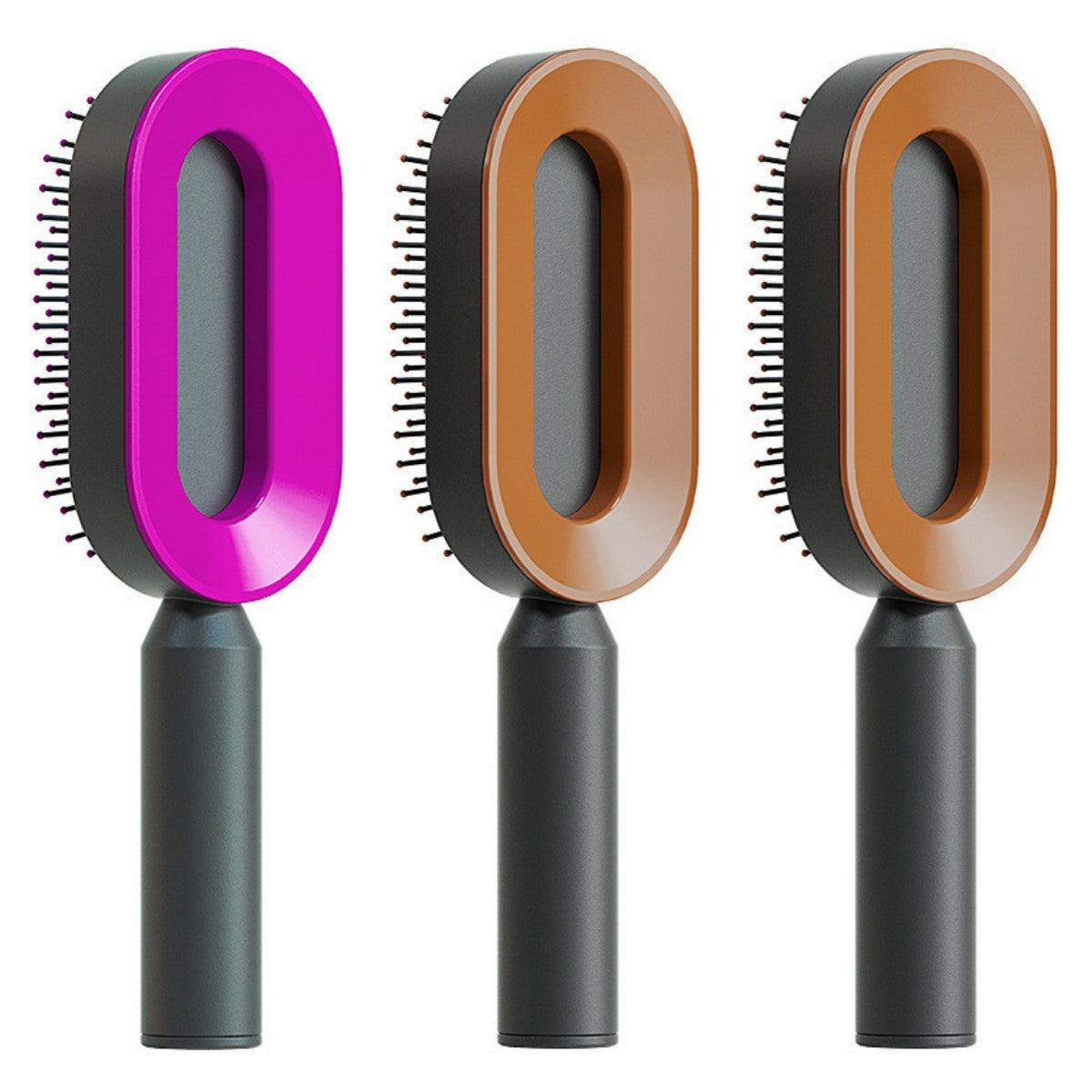 Self Cleaning Hair Brush For Women One - key Cleaning Hair Loss Airbag Massage Scalp Comb Anti - Static Hairbrush - MANDOTOS