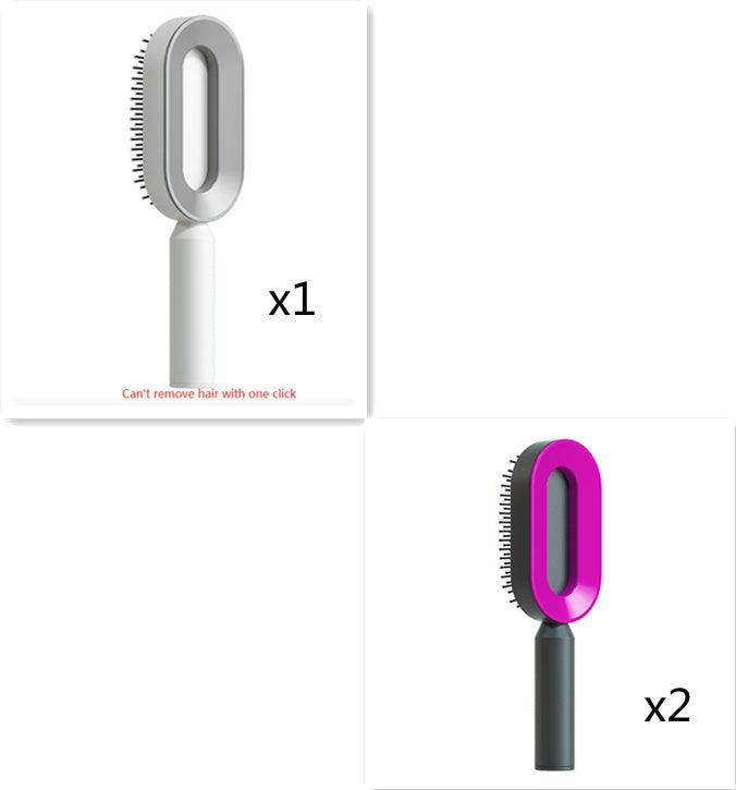 Self Cleaning Hair Brush For Women One - key Cleaning Hair Loss Airbag Massage Scalp Comb Anti - Static Hairbrush - MANDOTOS