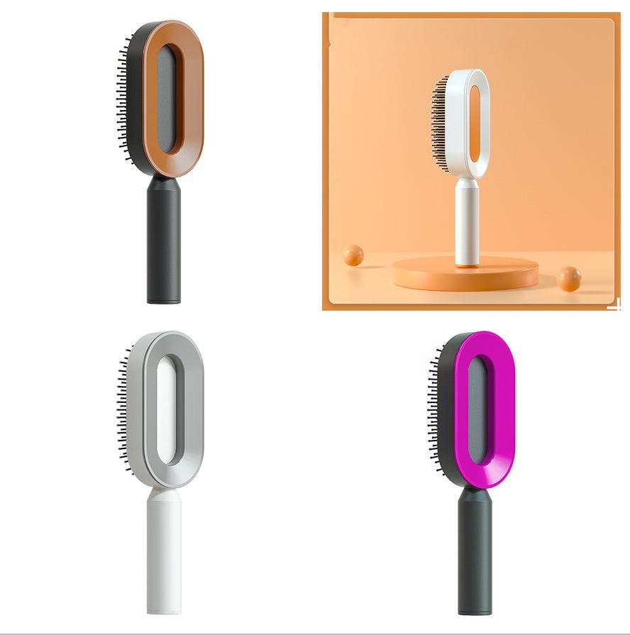 Self Cleaning Hair Brush For Women One - key Cleaning Hair Loss Airbag Massage Scalp Comb Anti - Static Hairbrush - MANDOTOS