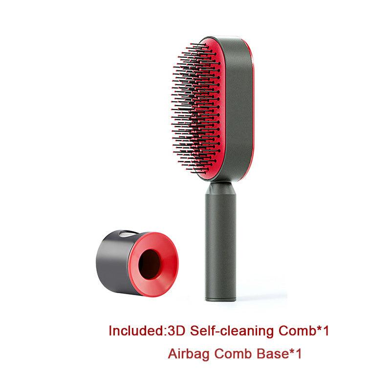 Self Cleaning Hair Brush For Women One - key Cleaning Hair Loss Airbag Massage Scalp Comb Anti - Static Hairbrush - MANDOTOS
