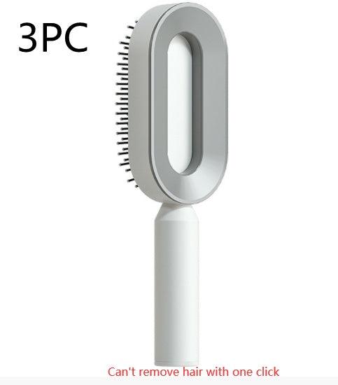 Self Cleaning Hair Brush For Women One - key Cleaning Hair Loss Airbag Massage Scalp Comb Anti - Static Hairbrush - MANDOTOS