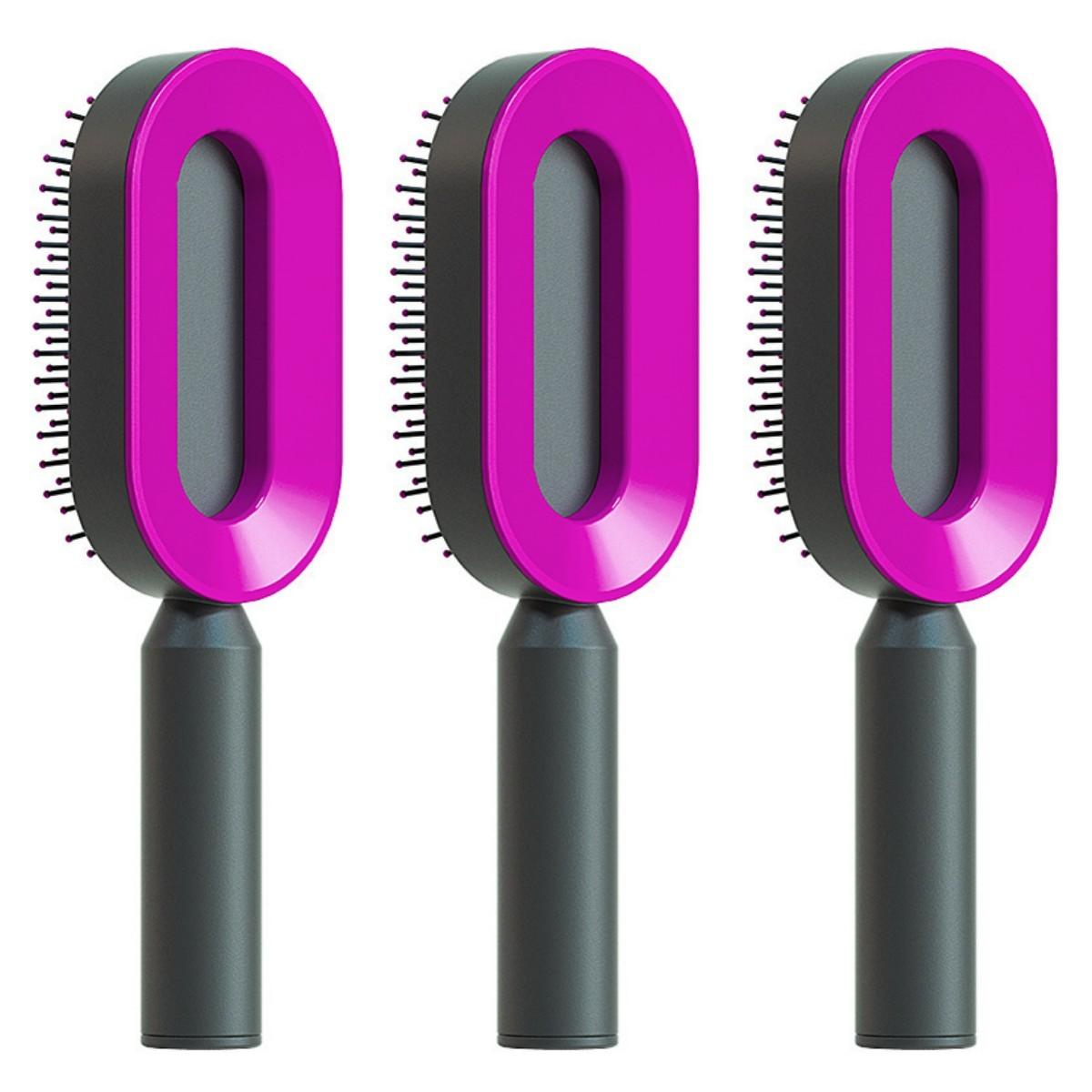 Self Cleaning Hair Brush For Women One - key Cleaning Hair Loss Airbag Massage Scalp Comb Anti - Static Hairbrush - MANDOTOS