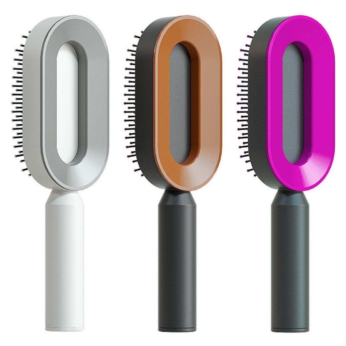 Self Cleaning Hair Brush For Women One - key Cleaning Hair Loss Airbag Massage Scalp Comb Anti - Static Hairbrush - MANDOTOS