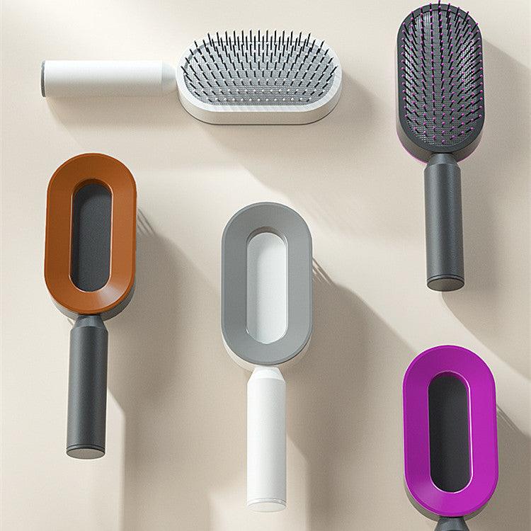 Self Cleaning Hair Brush For Women One - key Cleaning Hair Loss Airbag Massage Scalp Comb Anti - Static Hairbrush - MANDOTOS