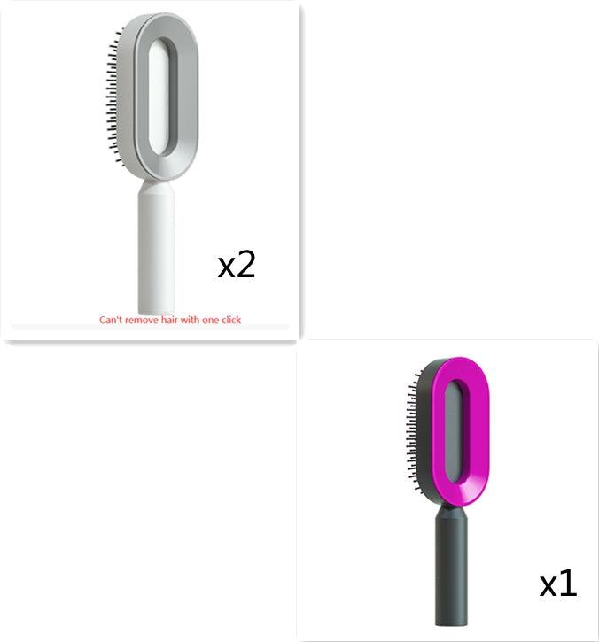 Self Cleaning Hair Brush For Women One - key Cleaning Hair Loss Airbag Massage Scalp Comb Anti - Static Hairbrush - MANDOTOS