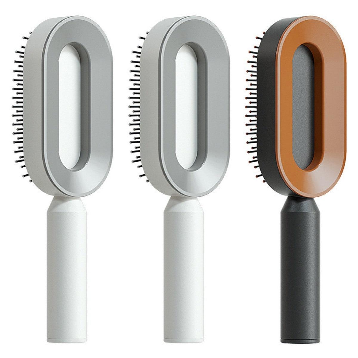 Self Cleaning Hair Brush For Women One - key Cleaning Hair Loss Airbag Massage Scalp Comb Anti - Static Hairbrush - MANDOTOS