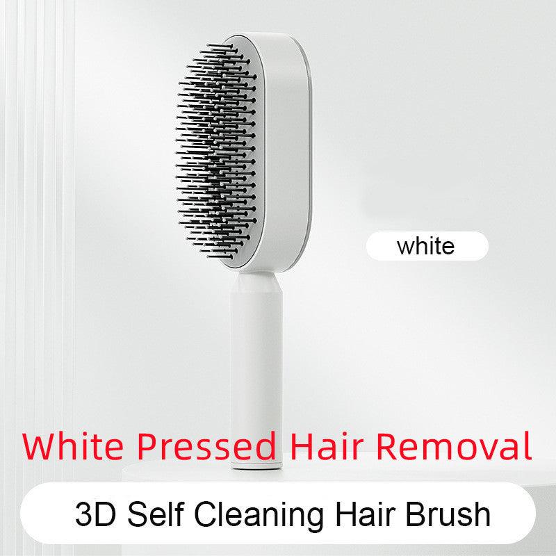 Self Cleaning Hair Brush For Women One - key Cleaning Hair Loss Airbag Massage Scalp Comb Anti - Static Hairbrush - MANDOTOS
