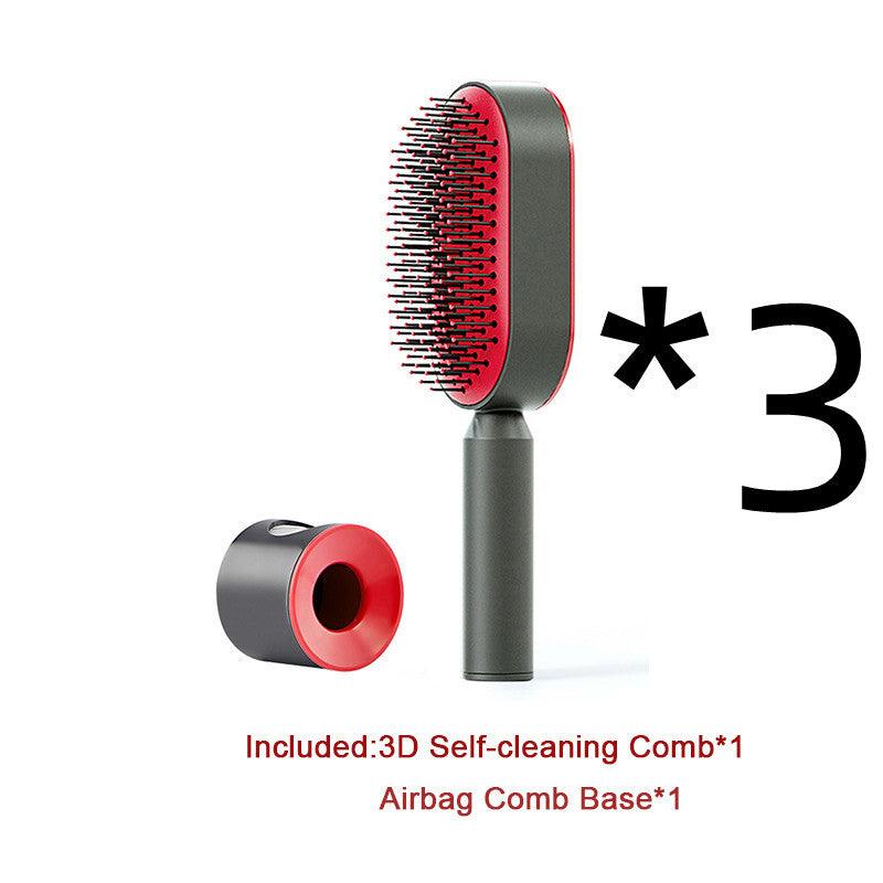 Self Cleaning Hair Brush For Women One - key Cleaning Hair Loss Airbag Massage Scalp Comb Anti - Static Hairbrush - MANDOTOS