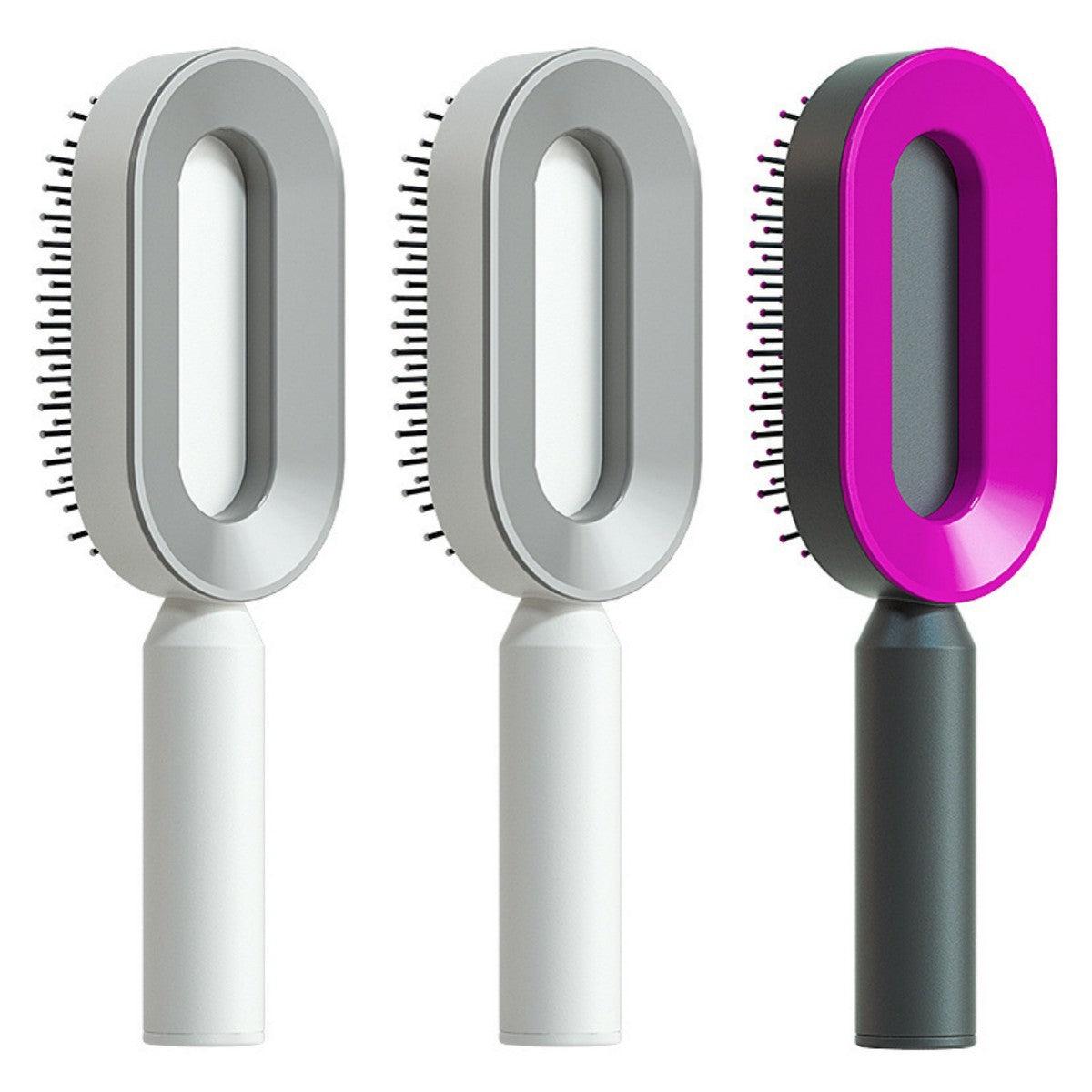 Self Cleaning Hair Brush For Women One - key Cleaning Hair Loss Airbag Massage Scalp Comb Anti - Static Hairbrush - MANDOTOS