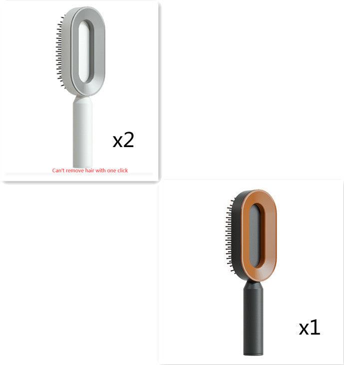 Self Cleaning Hair Brush For Women One - key Cleaning Hair Loss Airbag Massage Scalp Comb Anti - Static Hairbrush - MANDOTOS