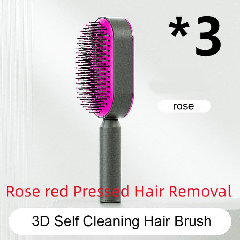 Self Cleaning Hair Brush For Women One - key Cleaning Hair Loss Airbag Massage Scalp Comb Anti - Static Hairbrush - MANDOTOS