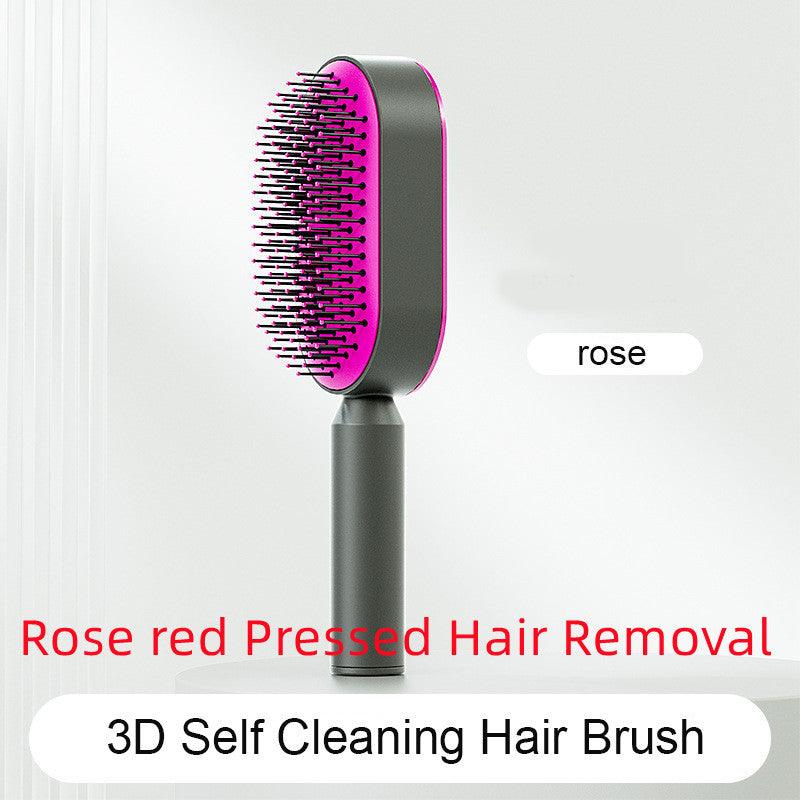 Self Cleaning Hair Brush For Women One - key Cleaning Hair Loss Airbag Massage Scalp Comb Anti - Static Hairbrush - MANDOTOS