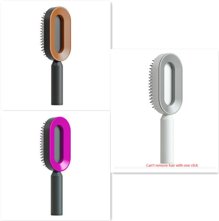 Self Cleaning Hair Brush For Women One - key Cleaning Hair Loss Airbag Massage Scalp Comb Anti - Static Hairbrush - MANDOTOS