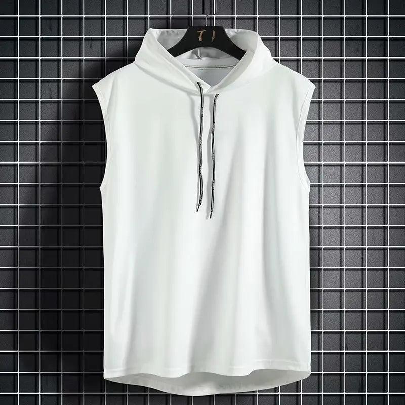 Solid Color 2023 Brand New Men's Tank Tops Vest Sleeveless Tees For Male Hooded Man Vests Tops Hip Hop Men Tank Top T shirt - MANDOTOS