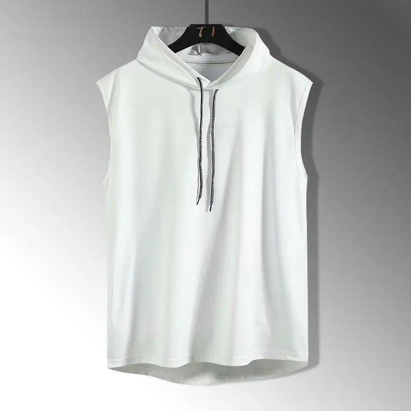 Solid Color 2023 Brand New Men's Tank Tops Vest Sleeveless Tees For Male Hooded Man Vests Tops Hip Hop Men Tank Top T shirt - MANDOTOS