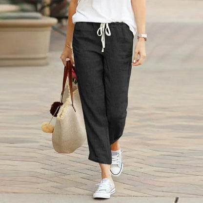 Summer Elegance Drawstring Trousers - MANDOTOS