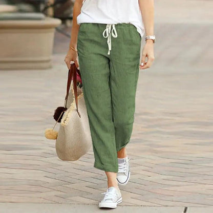 Summer Elegance Drawstring Trousers - MANDOTOS