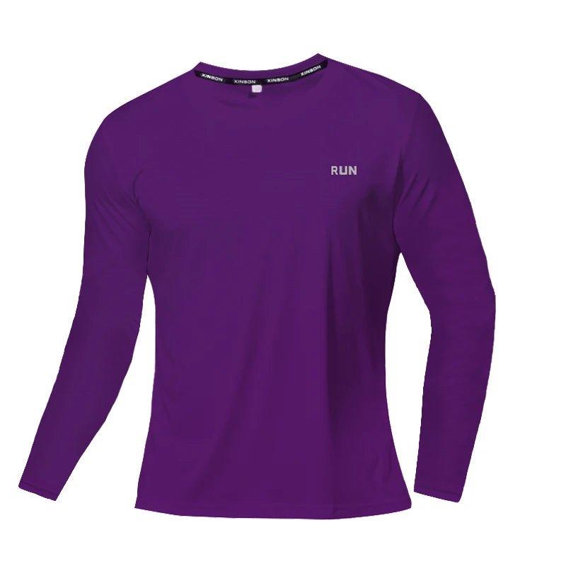 Summer Ice Silk Long Sleeve T-Shirt Men 2023 New Quick Dry Breathable Air Conditioning Outdoor Sun Protection Running Outer Wear - MANDOTOS