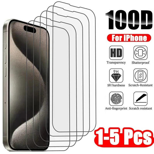 1 - 5Pcs Tempered Glass for IPhone 16 15 14 13 12 11 Pro Max Screen Protector for IPhone 7 8 SE X XS XR Protective Glass Film - MANDOTOS