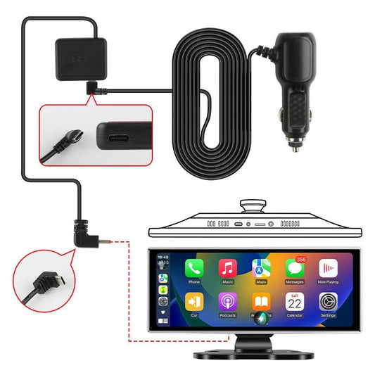 11.26 inch Car DVR 4K Dash Cam Dual Lens Wireless Carplay & Android Auto Video Recorder Monitor GPS Navigation 5G Wifi FM AUX - MANDOTOS