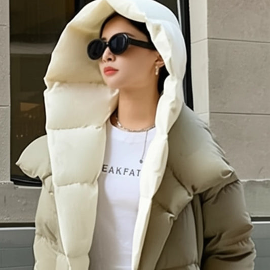 Women's Cozy Long Hooded Down Jacket - MANDOTOS
