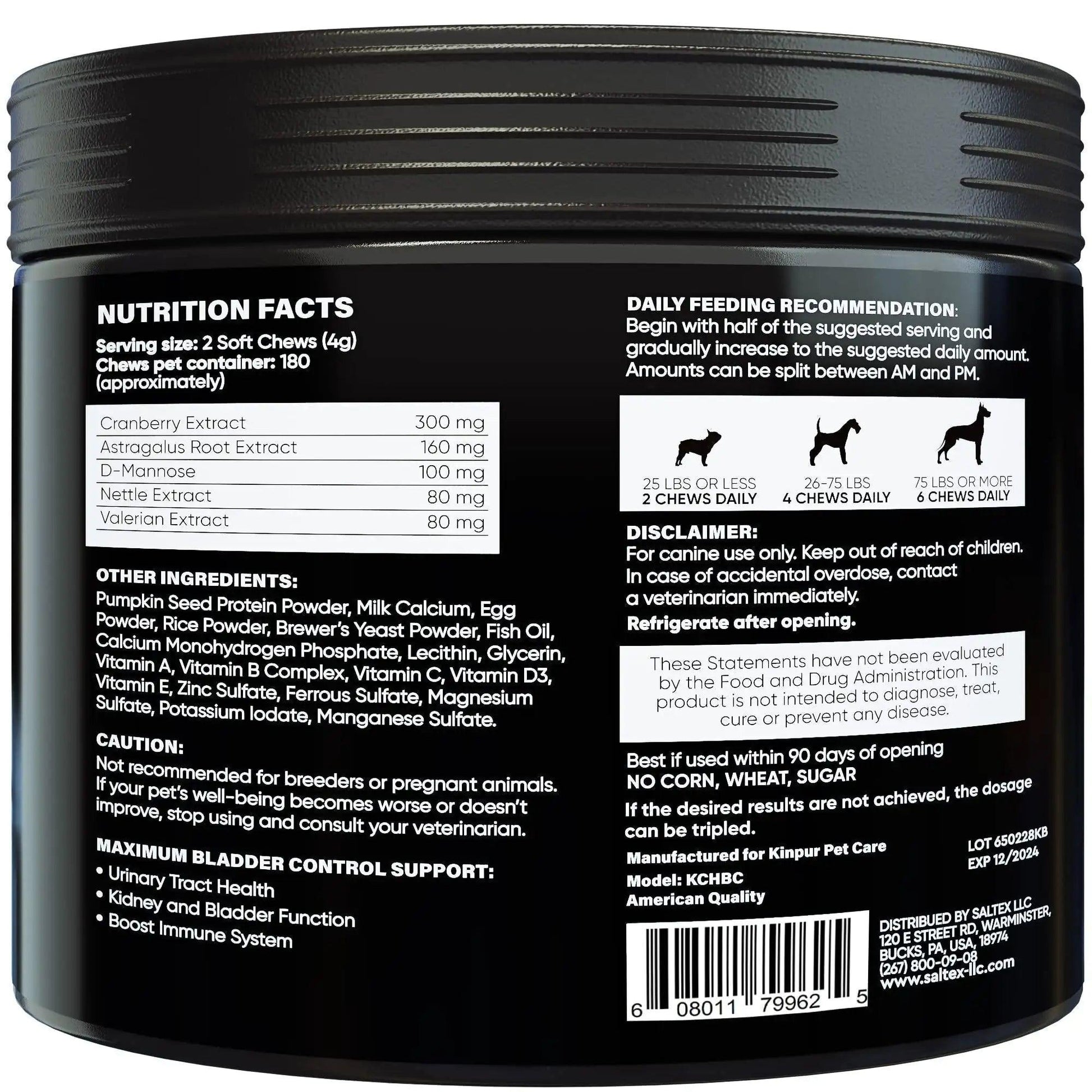 180 Cranberry UT Health Dog Chews - MANDOTOS