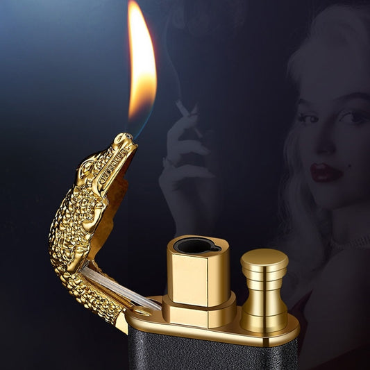 Creative Blue Flame Lighter Dolphin Dragon Tiger Double Fire Metal Winproof Lighter Inflatable Lighter - MANDOTOS