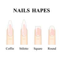 10PCS Handmade Press-On Nails - Stylish & Reusable Coffin Design - MANDOTOS