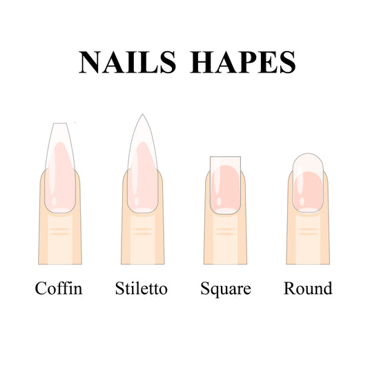 10PCS Handmade Press-On Nails - Stylish & Reusable Coffin Design - MANDOTOS