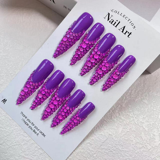 10PCS Handmade Luxurious Bling Press-On Nails - MANDOTOS