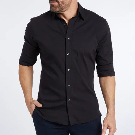 Long Sleeve Zipper Shirt With Button Design Fashion Lapel Tops For Mens Clothing - MANDOTOS