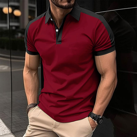 Men's Short Sleeve Business Shirt Summer Casual Polo Shirts - MANDOTOS