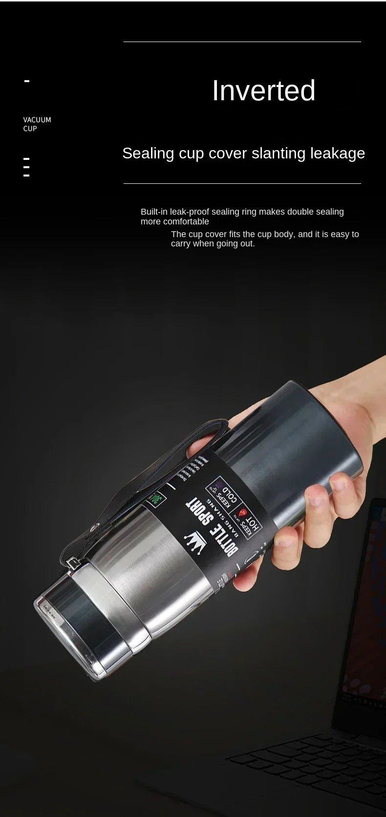 1L Thermal Water Bottle Keep Cold and Hot Thermos for Water Tea Coffee Vacuum Flasks Stainless Steel Thermos Bottle - MANDOTOS