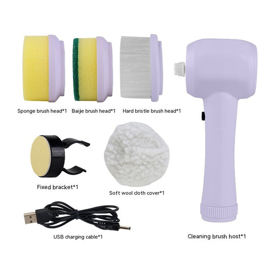 Electric Cleaning Brush 4 In 1 Spinning Scrubber Handheld Electric Cordless Cleaning Brush Portable - MANDOTOS