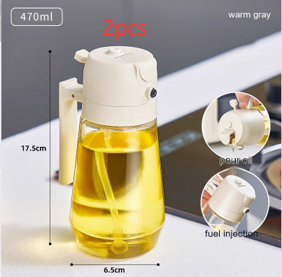 470ML Olive Oil Sprayer Dispenser For Cooking BBQ 2 In 1 Glass Oil Vinegar Soy Sauce Spray Kitchen Oil Bottle For Air Fryer - MANDOTOS