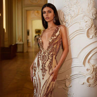 Female Creative V-neck Heavy Industry Dress