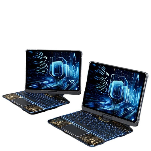 360 Swivel Keyboard Clear Case For IPad Smart Trackpad Bluetooth-compatible Keyboard Case Cover With Pen Slot - MANDOTOS