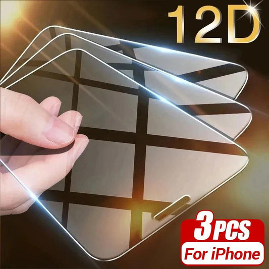 3Pcs Tempered Glass For iPhone 14 13 15 11 16 Pro Max Screen Protector for iPhone 15 Plus XR X XS Max 6 8 7 Plus SE 2020 Glass - MANDOTOS