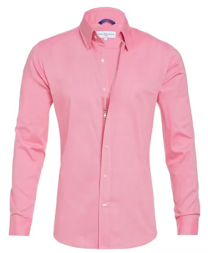 Long Sleeve Zipper Shirt With Button Design Fashion Lapel Tops For Mens Clothing - MANDOTOS