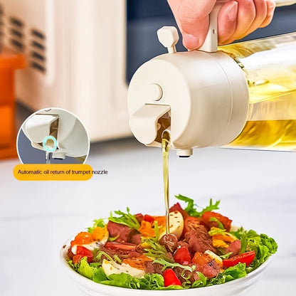 470ML Olive Oil Sprayer Dispenser For Cooking BBQ 2 In 1 Glass Oil Vinegar Soy Sauce Spray Kitchen Oil Bottle For Air Fryer - MANDOTOS