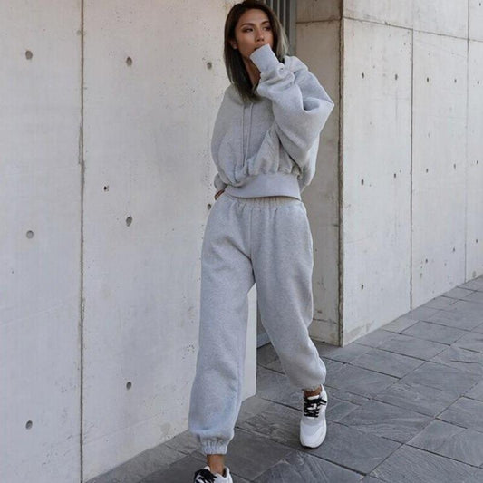 New Style Autumn And Winter Women's New Casual Hoodie Coat Sports Suit - MANDOTOS
