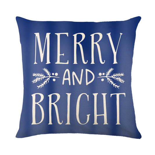 Christmas Decorations Pillow Covers Sofa Square Throw Pillow Cases Stamping Snowflake Waist Cushion Cover Home Bed Decor - MANDOTOS
