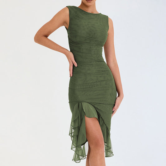 Summer Slim Skinny Sleeveless Dress For Women Fashion Party Club Dresses - MANDOTOS
